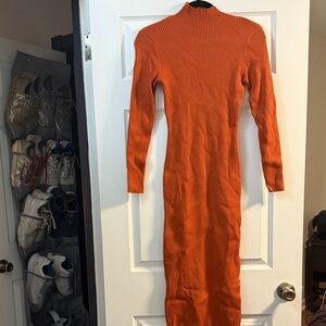 Amazon Essentials Orange Long Sleeve Dress